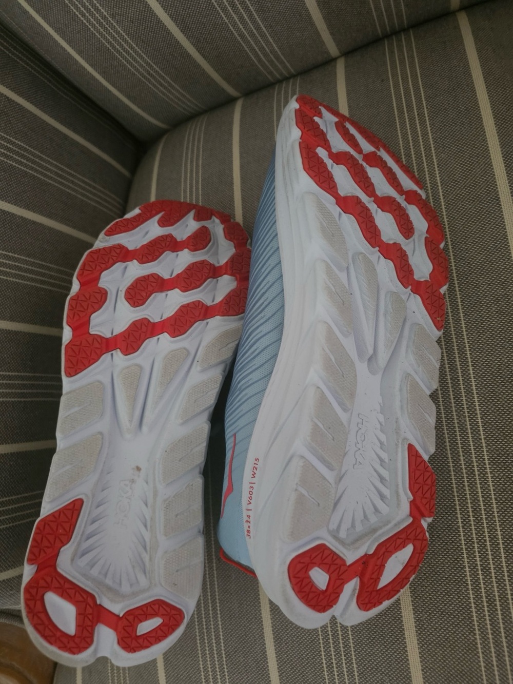 Hoka One One Men's Navy Blue Running Shoes with Red Accents - Picture 4 of 5